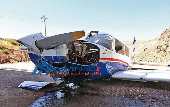 سقوط هواپیمای آموزشی در قزوین + عکس