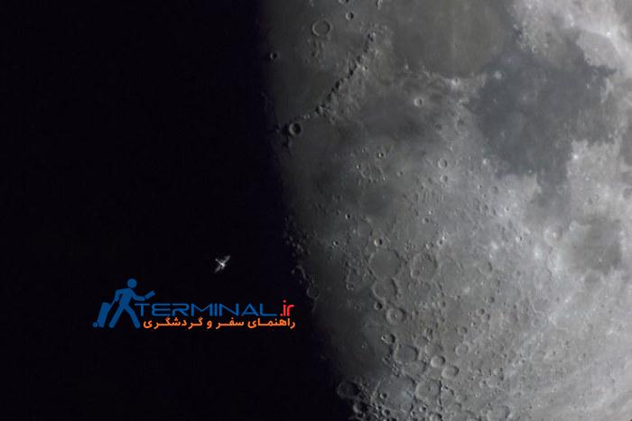 گذر ایستگاه فضایی بین‌المللی از جلوی ماه